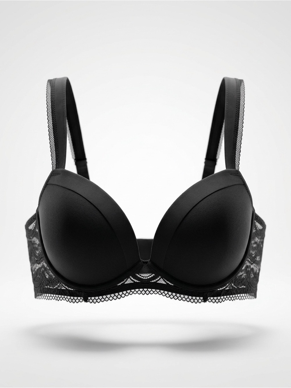 La Perla Black Lace-Trim Push-Up Bra
